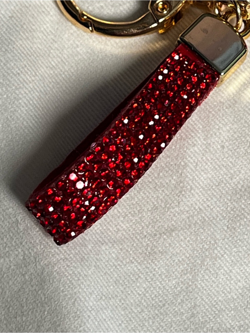 All Red Strawberry Rhinestone Keychain/Bag Charm - Picture 3 of 4